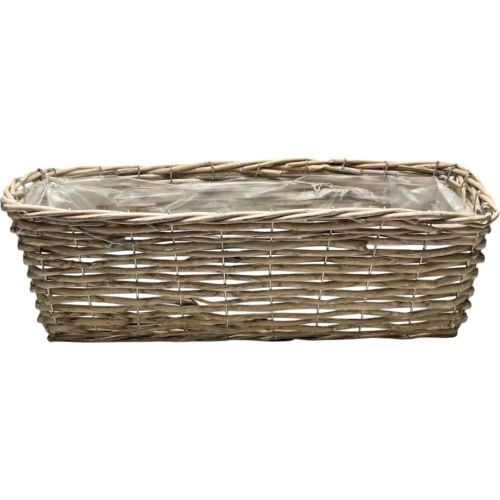 Jardinière Panier en Osier Gris de 50X18X16cm