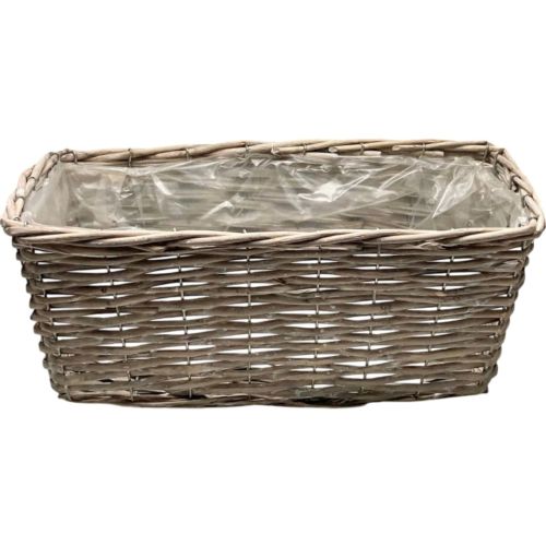 Jardinière Panier en Osier Gris de 40X18X16cm