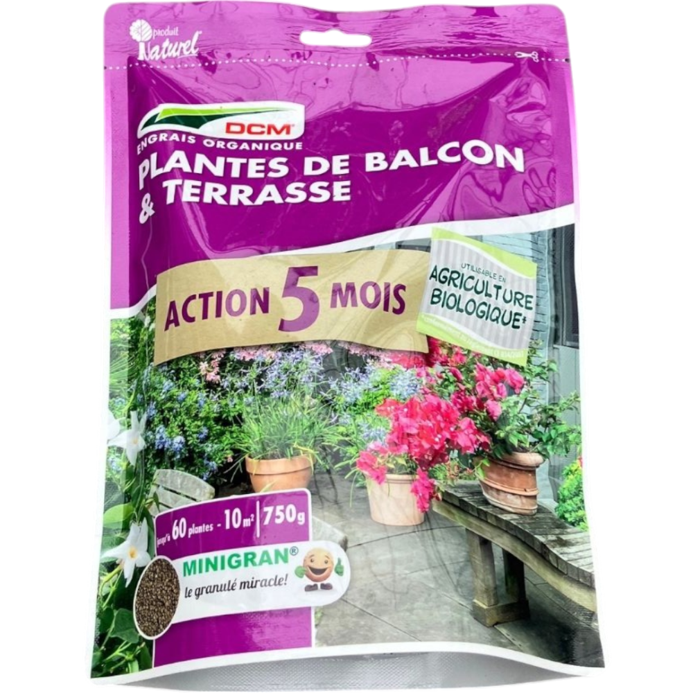 Engrais Organique DCM Plantes de Balcon & Terrasse 750g