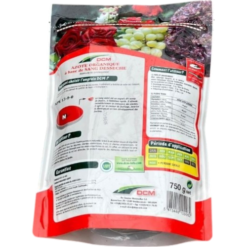 Azote Organique à Base de Sang Séché DCM - 750g